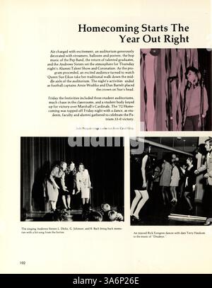 L'annuaire de l'école secondaire Patrick Henry 1972 présente l'année scolaire 1971-1972 et documente la vie étudiante, l'athlétisme, les membres du corps professoral et les événements clés. avec un accent sur la culture et l'histoire afro-américaines. Banque D'Images