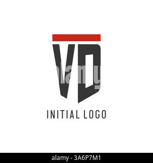 Logo eSport initial VD avec graphisme vectoriel de style bouclier simple Illustration de Vecteur