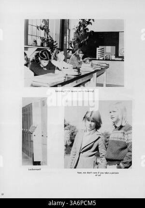 Le Blake Middle School Yearbook de 1980 présente les étudiants, les professeurs, les événements sportifs, les clubs et autres activités de l'année scolaire 1979-1980 dans le comté de Hennepin. Banque D'Images