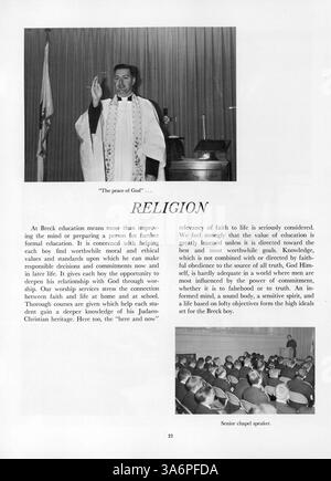 Cette édition 1963 du Mustang Yearbook de l'école Breck fournit un compte rendu détaillé de l'année scolaire 1962-1963 avec des étudiants, des professeurs, des sports et des clubs parascolaires. Banque D'Images
