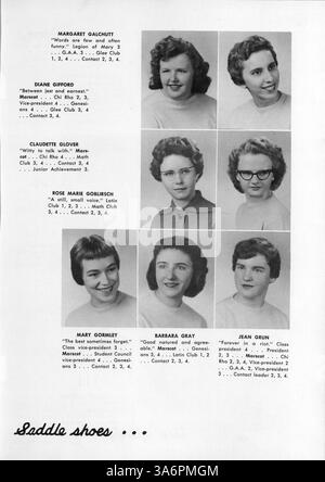L'annuaire Dayesye 1959 de l'Académie de la Marguerite documente les élèves, les enseignants, les équipes sportives et les événements de l'année scolaire 1958-1959 dans le comté de Hennepin. Banque D'Images