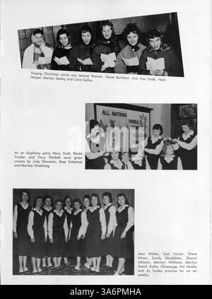 L'annuaire Dayesye de 1959 de l'Académie de la Marguerite documente les étudiants, les professeurs, les sports et les événements de l'année académique 1958-1959 dans le comté de Hennepin. Banque D'Images