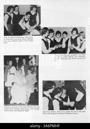 Cet annuaire Dayesye 1959 de la formation Margaret's Academy présente les élèves, les enseignants, les équipes sportives et les événements clés de l'année scolaire 1958-1959 dans le comté de Hennepin. Banque D'Images