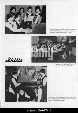 Cet annuaire Dayesye 1959 de la formation Margaret's Academy présente des étudiants, des enseignants, des clubs, de l'athlétisme et des événements clés de l'année scolaire 1958-1959 dans le comté de Hennepin. Banque D'Images