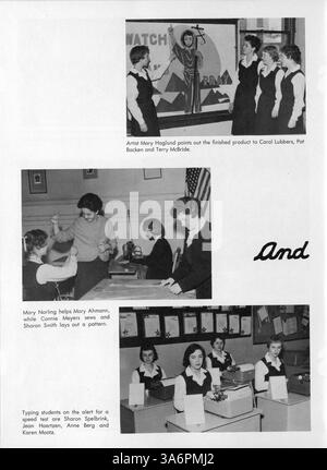 Cet annuaire Dayesye 1959 de l'Académie de la Margaret documente les étudiants, les enseignants, les équipes sportives et les événements clés de l'année académique 1958-1959 dans le comté de Hennepin. Banque D'Images