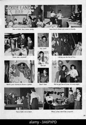 L'édition 1957 de l'annuaire Cardinal de la Marshall High School présente des portraits d'étudiants, de membres du corps professoral et des détails sur les activités sportives et parascolaires pour l'année scolaire 1956-1957. Banque D'Images