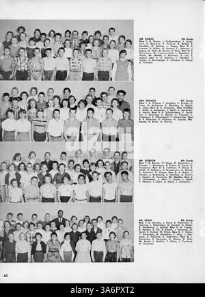 L'annuaire « Cardinal » 1957 présente les réalisations des élèves, les événements sportifs, les clubs scolaires et les jalons académiques de l'année scolaire 1956-1957 de Marshall High School. Banque D'Images