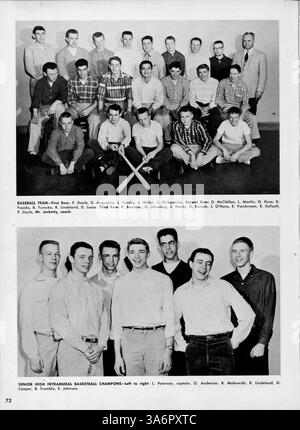 L'annuaire « Cardinal » de la Marshall High School de 1957 documente la vie étudiante, les clubs scolaires, l'athlétisme et les événements académiques notables de l'année scolaire 1956-1957-1998. Banque D'Images