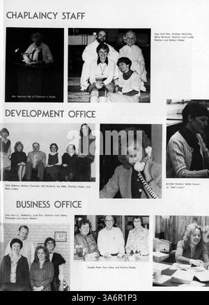 Cet annuaire 1982 de Breck Mustang offre un aperçu de l'année scolaire 1981-1982, documentant les événements scolaires, les activités des étudiants et des enseignants, les performances sportives et les faits saillants parascolaires à l'école Breck. Banque D'Images