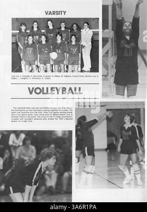Cette édition 1982 de l'annuaire Breck Mustang offre un aperçu complet de l'année scolaire 1981-1982, documentant les activités académiques, sportives et parascolaires des élèves, des enseignants et des clubs de l'école Breck. Banque D'Images