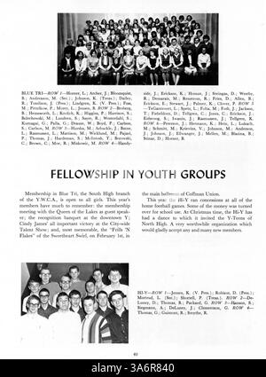 L'annuaire 'Tiger' 1964 de South High documente le corps étudiant, le corps professoral, les sports et les activités parascolaires au cours de l'année scolaire 1963-1964, offrant un aperçu de l'histoire afro-américaine de la période. Banque D'Images