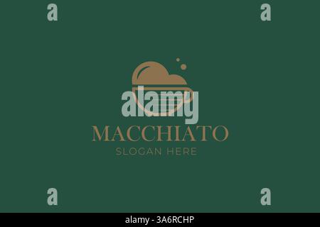 Logo Macchiato Design élégant de tasse de café pour Premium Café Branding Illustration de Vecteur