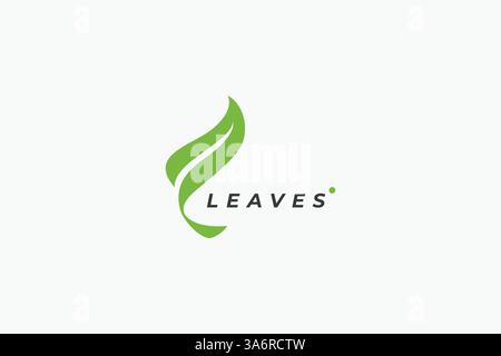 Logo Green Leaf minimaliste frais et moderne symbolisant les feuilles de bien-être et de nature Illustration de Vecteur