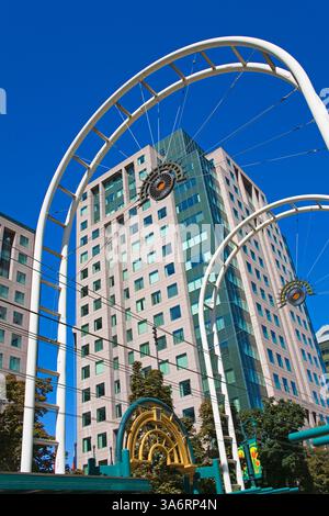 Fountain Plaza sur la rue Main, Buffalo, New York State, USA Banque D'Images
