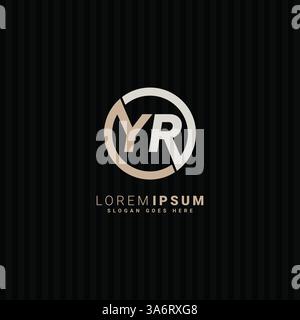 Lettre abstraite YR logo - modèle de monogramme initial pour Alphabet y et R. Illustration de Vecteur