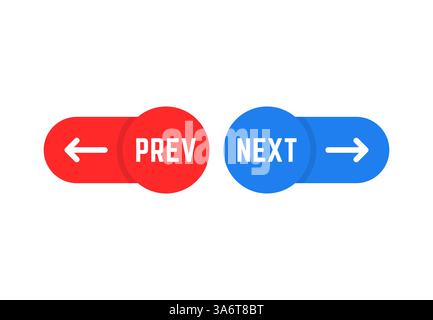 icône rouge et bleue précédent et suivant Illustration de Vecteur