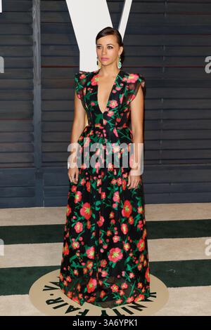 L'actrice Rashida Jones assiste à la Vanity Fair Oscar Party au Wallis Annenberg Center for the Performing Arts à Beverly Hills, Los Angeles, États-Unis, le 22 février 2015 Banque D'Images