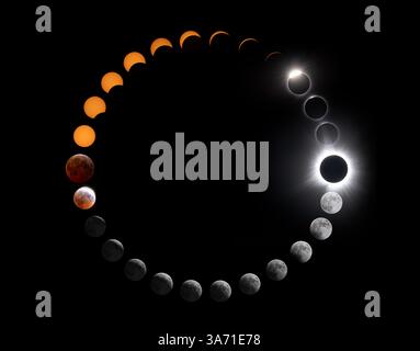 Composite total Solar et Lunar Eclipse Banque D'Images