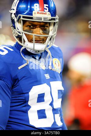 09, 2012 - East Rutherford, New Jersey, États-Unis - New York Giants Tight End Martelus BENNETT (85) se réchauffe avant le match contre les Saints de la Nouvelle-Orléans. Les Giants remportent 52-27 au met Life Stadium. (Crédit image : © Bennett Cohen/ZUMAPRESS.com) Banque D'Images
