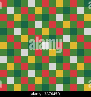 Motif quadrillé sans couture vibrant pour Noël, Noël et bonne année. Les carrés aux couleurs festives créent un design vectoriel géométrique. Idéal pour Illustration de Vecteur