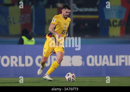 Serravalle, Italie. 24 mars 2025. Andrei Burca de Roumanie lors du match de qualification pour le Championnat d'Europe de l'UEFA au stade de San Marino, Serravalle. Le crédit photo devrait se lire : Jonathan Moscrop/Sportimage crédit : Sportimage Ltd/Alamy Live News Banque D'Images