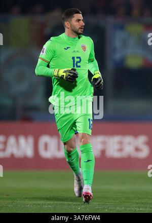 Serravalle, Italie. 24 mars 2025. Horatiu Moldovan de Roumanie lors du match de qualification pour le Championnat d'Europe de l'UEFA au stade San Marino, Serravalle. Le crédit photo devrait se lire : Jonathan Moscrop/Sportimage crédit : Sportimage Ltd/Alamy Live News Banque D'Images