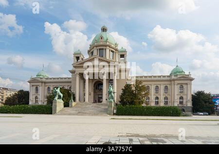 Belgrade, Serbie. 22 mars 2025. Vue extérieure du Platon de la Chambre de l'Assemblée nationale dans le centre historique de la ville Banque D'Images