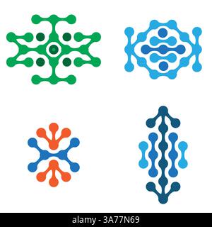 Jeu de points Vector Metaball Connect. Chaîne moléculaire. Formes de cercle. Points géométriques abstraits. Morphing Blob pour motif, autocollant, badge, affiche, Web Design Illustration de Vecteur