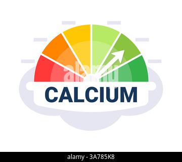 Tableau des niveaux d'apport nutritionnel en calcium illustration vectorielle avec indicateur de zone diététique optimale Illustration de Vecteur
