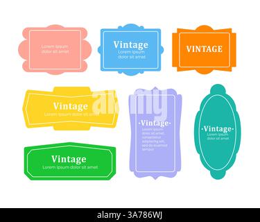 Ensemble de cadres vintage de luxe. Eléments décoratifs. Insigne de mariage royal. Illustration vectorielle Illustration de Vecteur