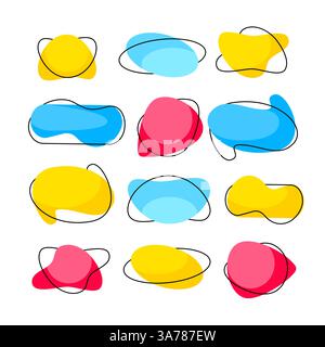 Formes de taches irrégulières noires organiques abstraites aléatoires. Eléments de forme liquide. Illustration vectorielle Illustration de Vecteur