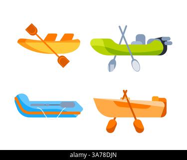 Types de bateaux définis. Navires en bois pour la voile océanique ou marine Illustration de Vecteur