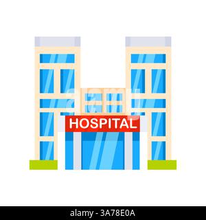 Clinique, ensemble de construction d'hôpital. Cabinet médical. Collection de gratte-ciel de clinique de médecine. Illustration de Vecteur