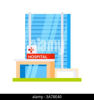 Clinique, ensemble de construction d'hôpital. Cabinet médical. Collection de gratte-ciel de clinique de médecine. Illustration de Vecteur