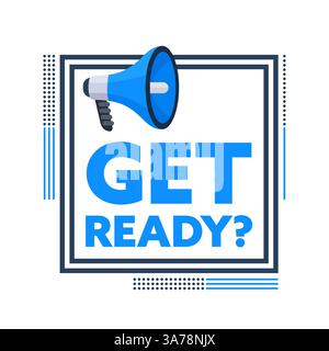 Préparez-vous à l'annonce avec mégaphone faisant une stratégie de marketing de communication Illustration de Vecteur