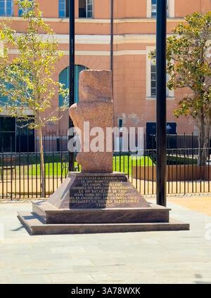 Ajaccio, Corse, France 8 juillet 2024 : place César Campinchi statue du mémorial de guerre du sous-marin Casablanca. Banque D'Images