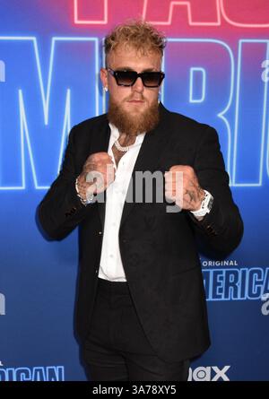New York, NY, États-Unis. 26 mars 2025. Jake Paul à la première de la série Max original Reality Paul American au Tempo by Hilton New York le 26 mars 2025 à New York. Crédit : Mpi099/Media Punch/Alamy Live News Banque D'Images