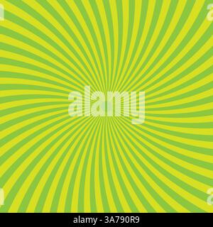 Motif abstrait en spirale. Tourbillon jaune vert. Effet de mouvement hypnotique. Toile de fond vectorielle. Illustration de Vecteur