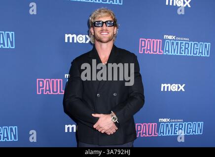 New York, États-Unis. 26 mars 2025. Logan Paul assiste à la première de Max'Paul American' New York organisée au Tempo by Hilton New York Times Square le 26 mars 2025 à New York City, NY © Steven Bergman/AFF-USA. Crédit COM : AFF/Alamy Live News Banque D'Images