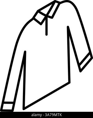 Chemise Pullover, vêtements icône de dessin de ligne isométrique simple en noir et blanc, illustration vectorielle Illustration de Vecteur