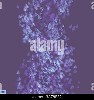 Tornade. Pyramides dans un espace vide. Particules chaotiques. Arrière-plan dynamique abstrait. Science et connexion. Design futuriste. Vecteur Illustreti Illustration de Vecteur