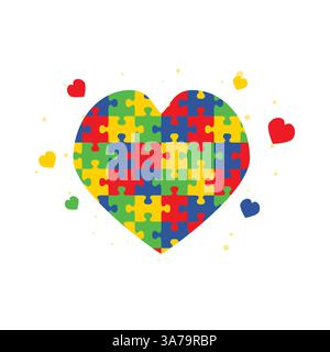 Broche Sensibilisation Autisme - Alliage - Multicolore - Puzzle - Support TSA - Pour Vêtements, Sacs