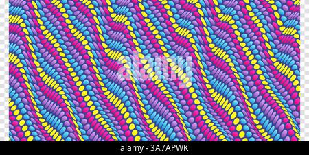 Arrière-plan en pointillés ondulés avec illusion optique. Motif à pois abstrait. illustration vectorielle 3d. Illustration de Vecteur