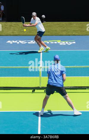 AO Pickleball Slam Tounament joué à l'Open d'Australie 2025, Melbourne Park, Melbourne, Victoria, Australie. Banque D'Images