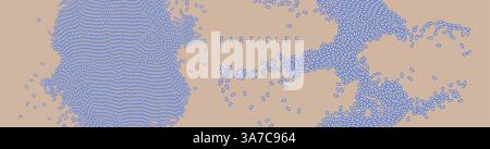Modèle de conception de couverture. Illustration vectorielle pour la science, la chimie ou l'éducation. Matrice ou tableau irrégulier d'ovales aléatoires. Illustration de Vecteur