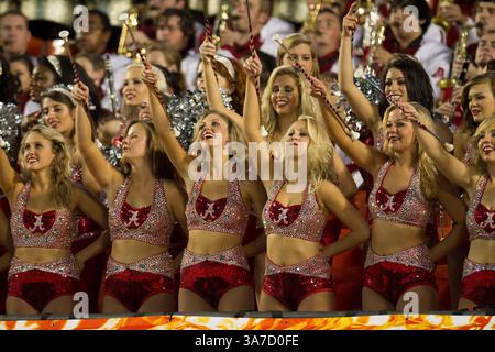 7 janvier 2013 : L'équipe de danse des cramoisis de l'Alabama se produit lors du Discover BCS National Championship entre l'Alabama Crimson Tide et l'équipe notre Dame Fighting Irish au Sun Life Stadium de Miami Gardens, en Floride. L'Alabama Crimson Tide a battu notre Dame Fighting Irish, 42-14, pour remporter le championnat national BCS. (Crédit image : © Chris Szagola/Cal Sport Media/ZUMAPRESS.com) Banque D'Images