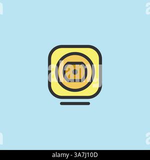 Icône de moniteur de bébé vidéo, surveillance vidéo faite style de couleur plat, caméra linéaire de signe pour l'utilisation logo et autre conception Illustration de Vecteur