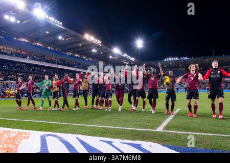 GENK, BELGIQUE - 23 MARS : Matz sels de Belgique, Zeno Debast de Belgique, Wout Faes de Belgique, Nicolas Raskin de Belgique, Kevin de Bruyne de Belgique, Romelu Lukaku de Belgique, Leandro Trossard de Belgique, Thomas Meunier de Belgique, Hans Vanaken de Belgique, Timothy Castagne de Belgique, Jeremy Doku de Belgique, Thibaut Courtois de Belgique, Maarten Vandevoordt de Belgique, Jorten Vandevoordt de Belgique, Mokiethio de Belgique, Mokevin de Belgique, de Lukei de BELGIQUE Koni de Winter de Belgique, Charles de Ketelaere de Belgique, Brandon Mechele de Belgique, Bryan H. Banque D'Images