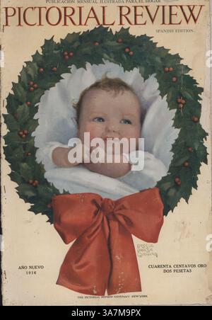 Estados Unidos. Portada de la revista mensual 'Pictorial Review', edición Española dédiada al año nuevo, publicada en Nueva York, enero de 1916. Banque D'Images