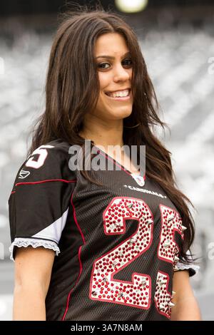2 décembre 2012 : fan des Arizona Cardinals avec un maillot de sécurité gratuit Kerry Rhodes (25) lors des échauffements avant le match NFL entre les Arizona Cardinals et les jets de New York au MetLife Stadium à East Rutherford, New Jersey. (Crédit image : © Chris Szagola/Cal Sport Media/ZUMAPRESS.com) Banque D'Images
